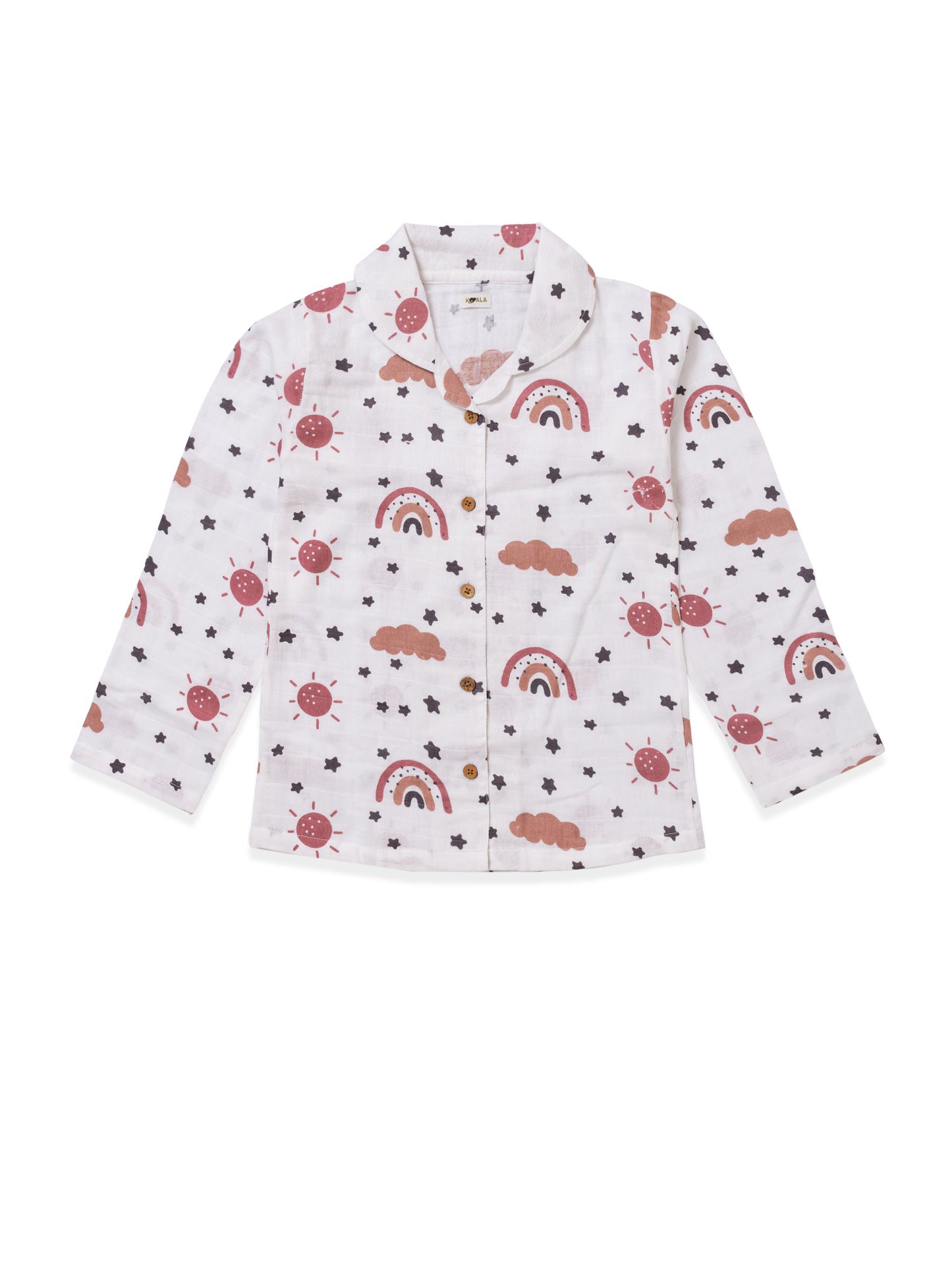 Muslin Cotton Nightsuit – Rainbow Dreams Print