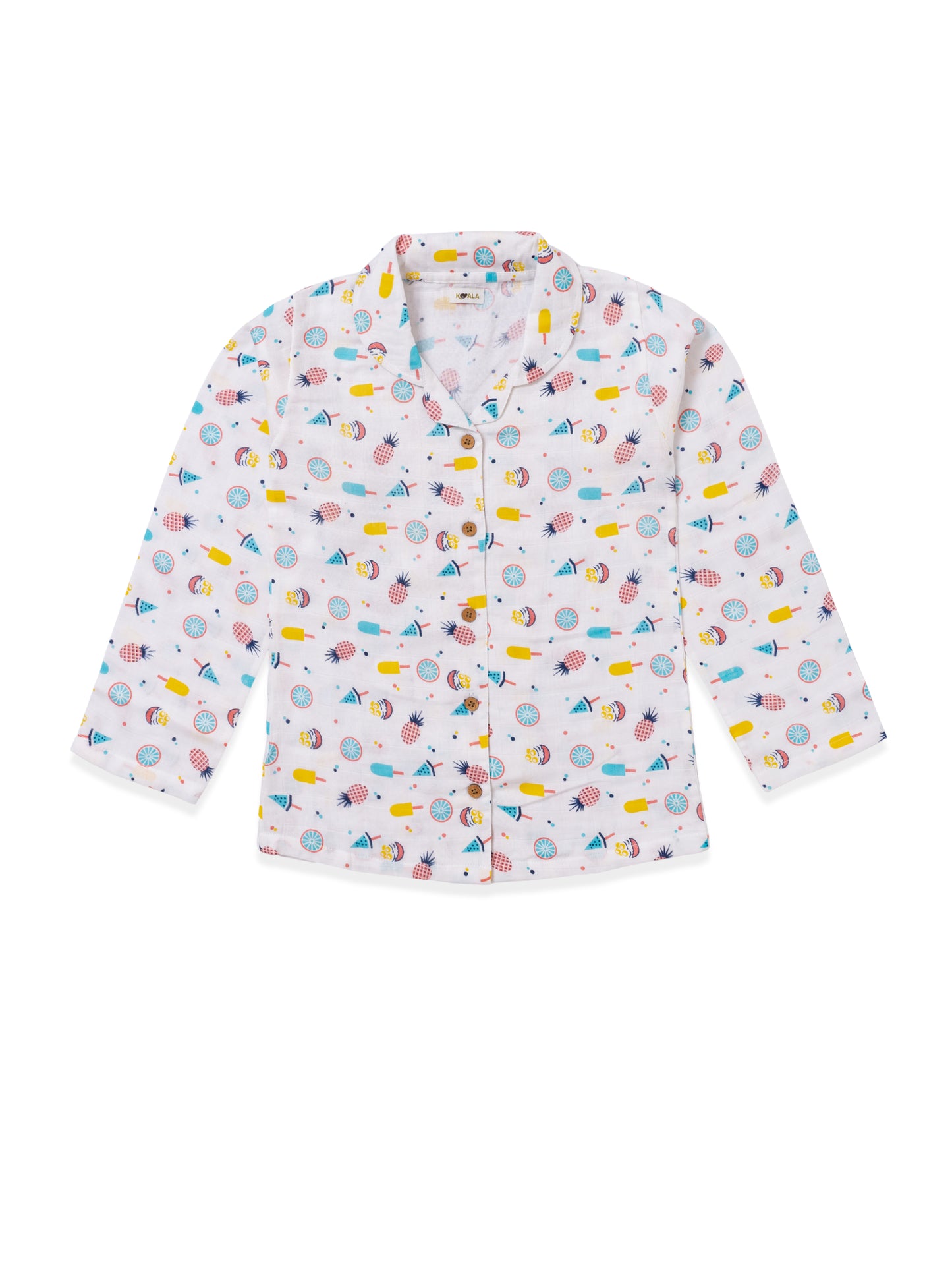 Muslin Cotton Nightsuit – Ice Cream & Lollipop Print