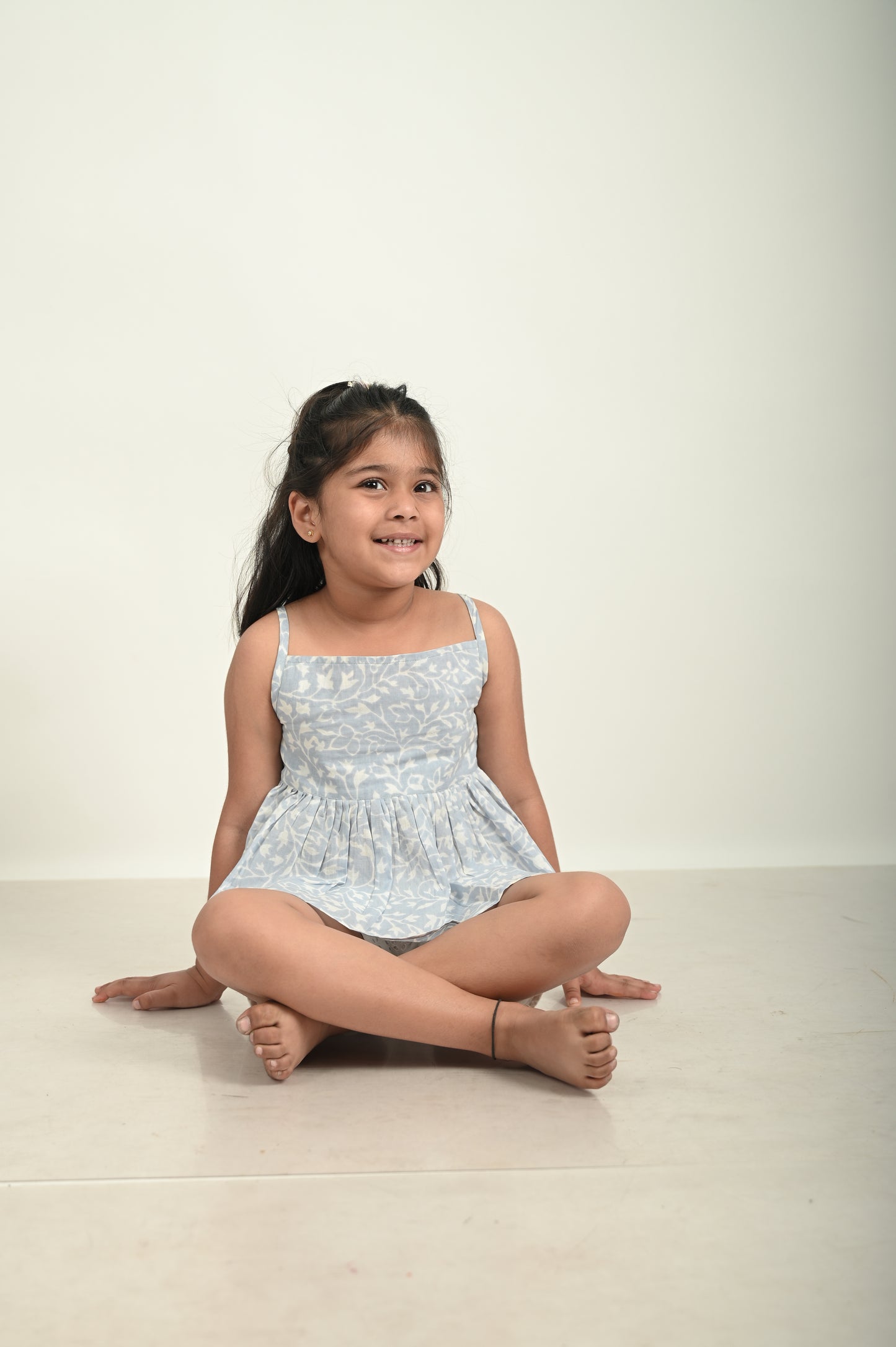Sky Petal Front-Open Dress