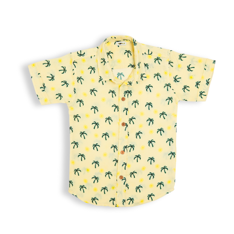 Yellow Half Sleeve Organic Cotton Shirt