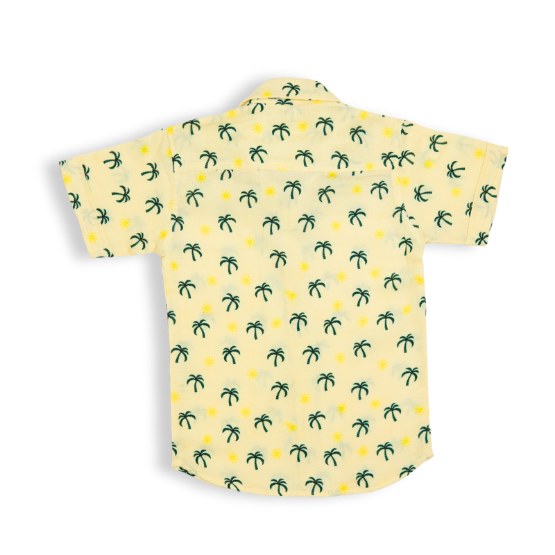 Yellow Half Sleeve Organic Cotton Shirt