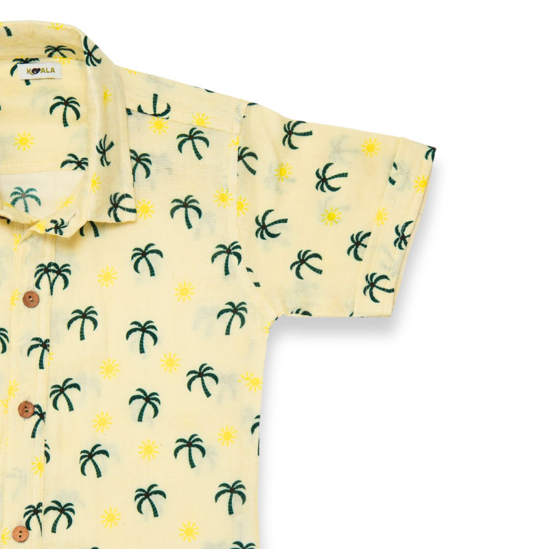Yellow Half Sleeve Organic Cotton Shirt