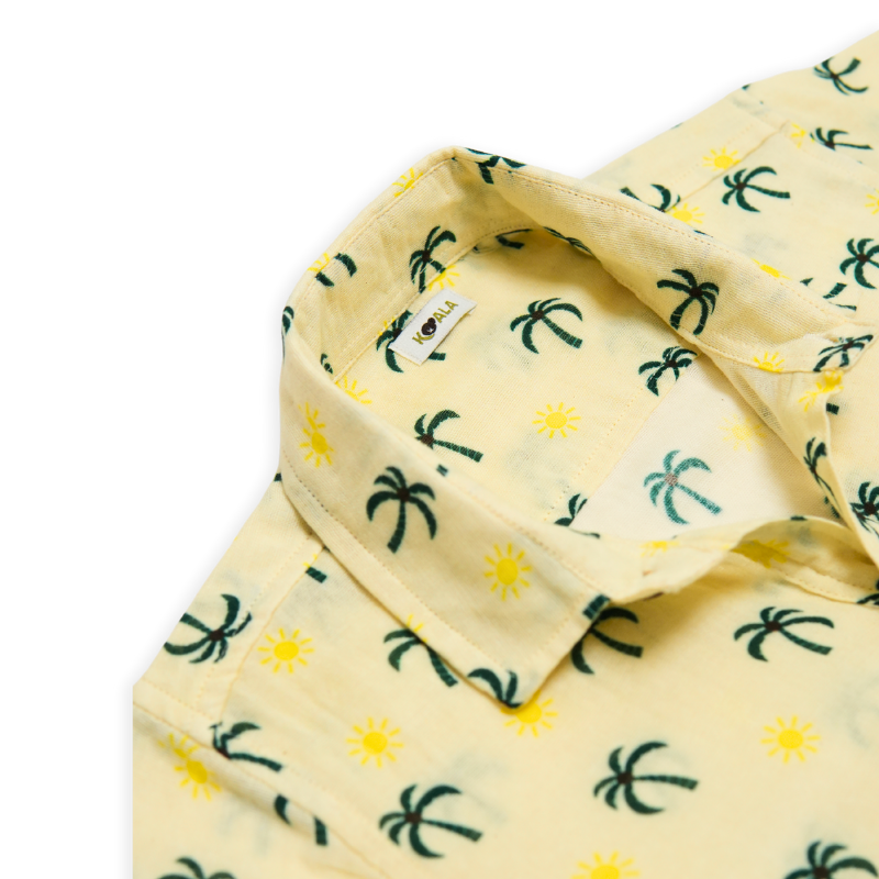 Yellow Half Sleeve Organic Cotton Shirt