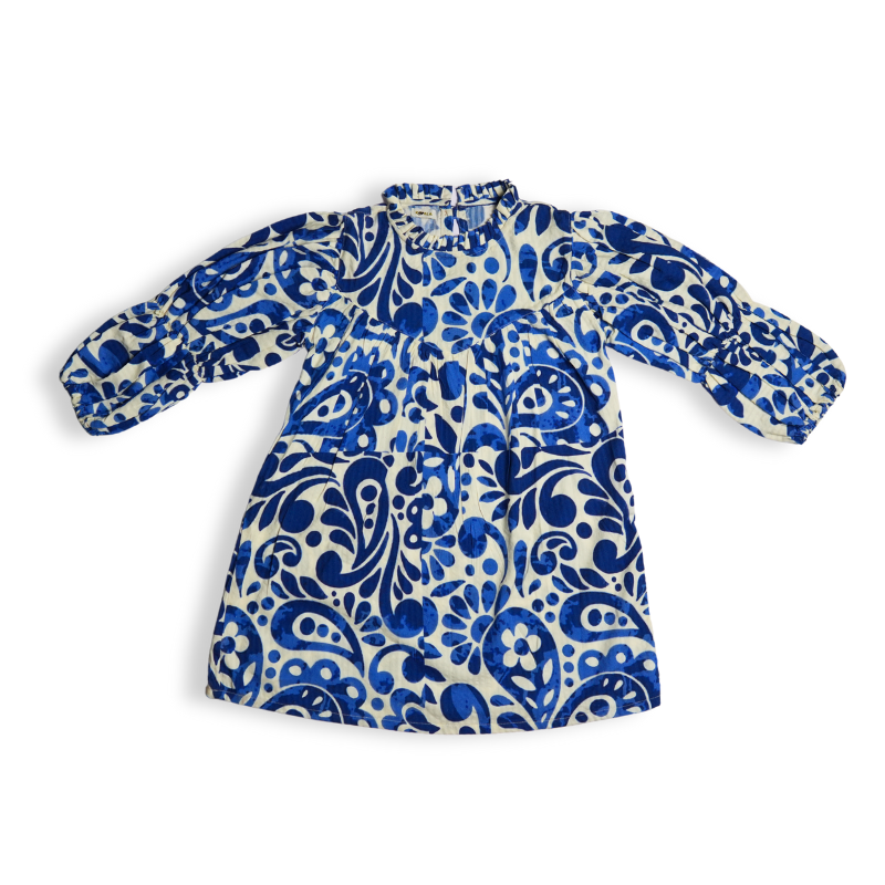 Girls Printed Bell Sleeve A-Line Dress