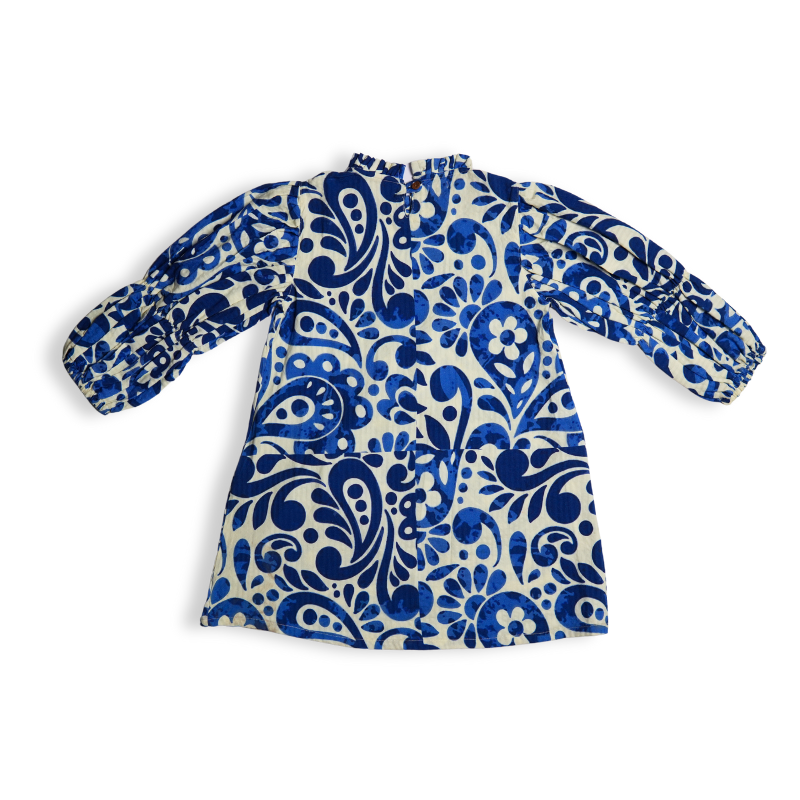 Girls Printed Bell Sleeve A-Line Dress