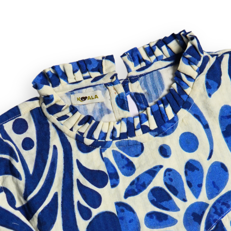 Girls Printed Bell Sleeve A-Line Dress