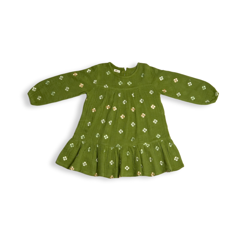 Olive Embrodiery Dress