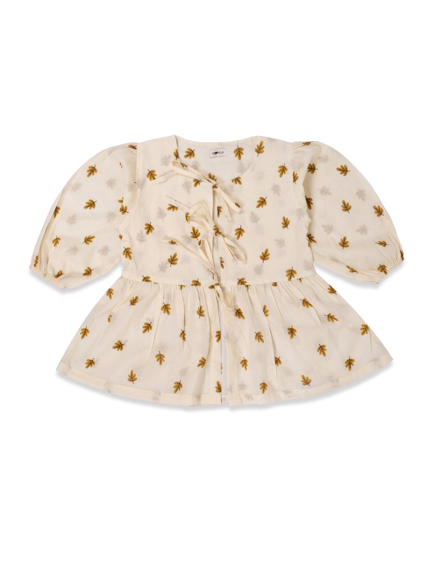 Leaf Charm Muslin Tie-Up Cord Set