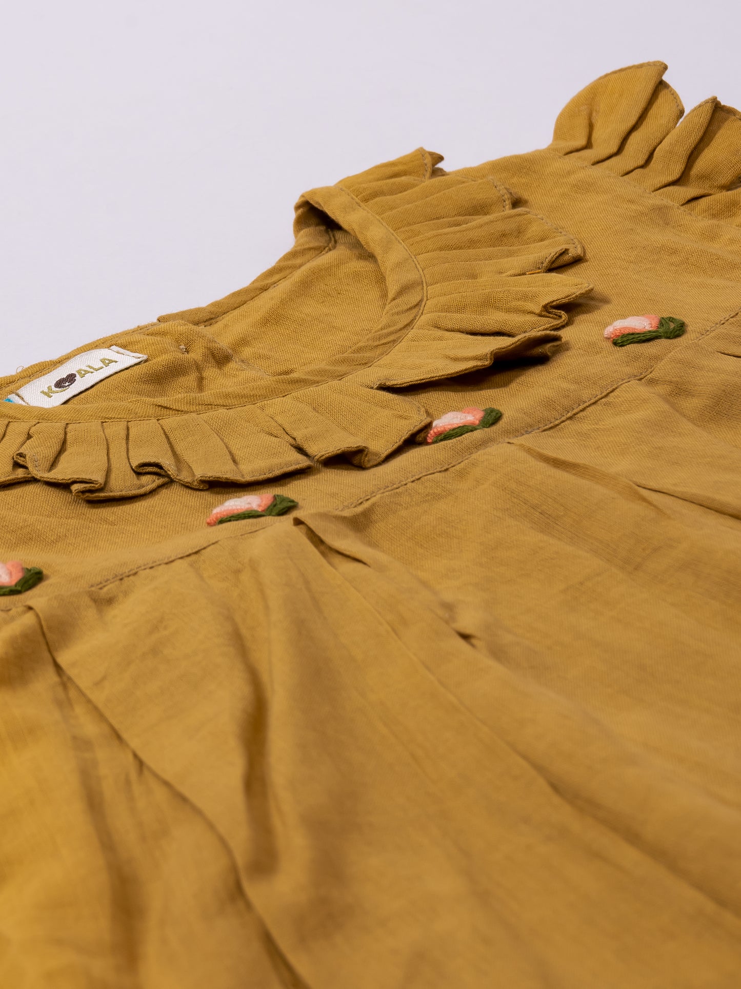 Golden Bloom Embroidered Dress
