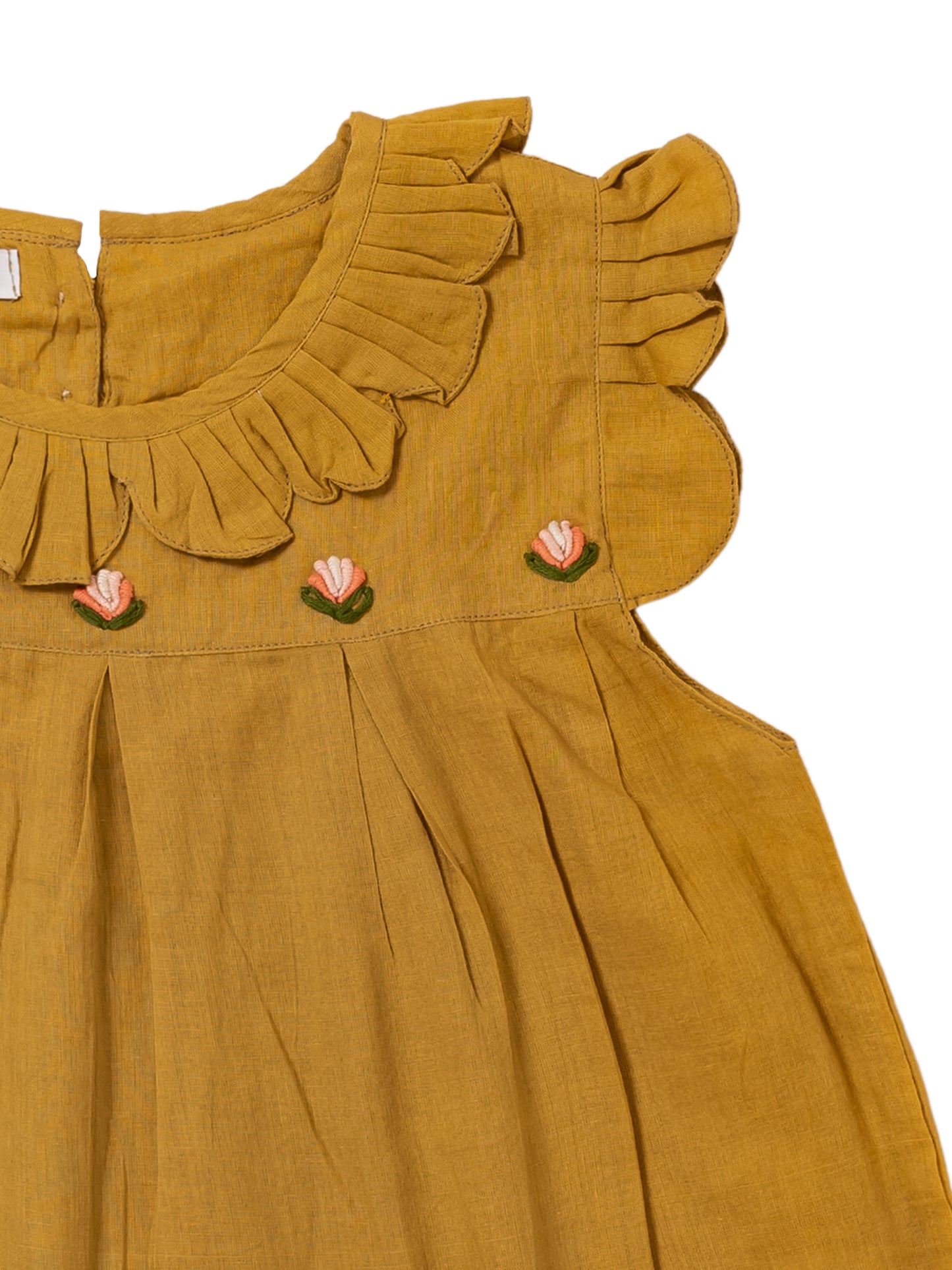 Golden Bloom Embroidered Dress
