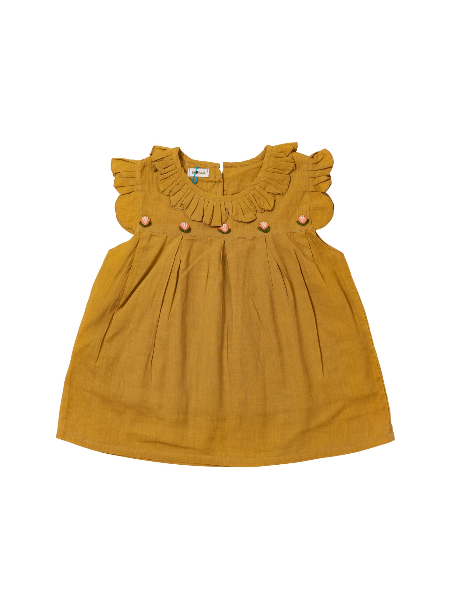 Golden Bloom Embroidered Dress