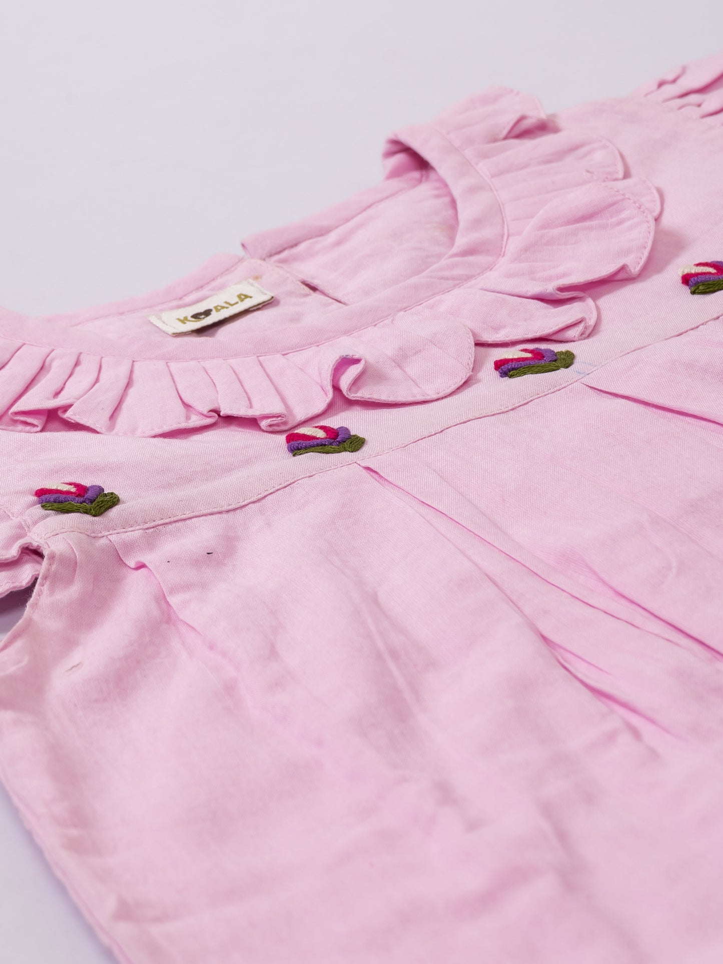 Pink Petal Embroidered Dress