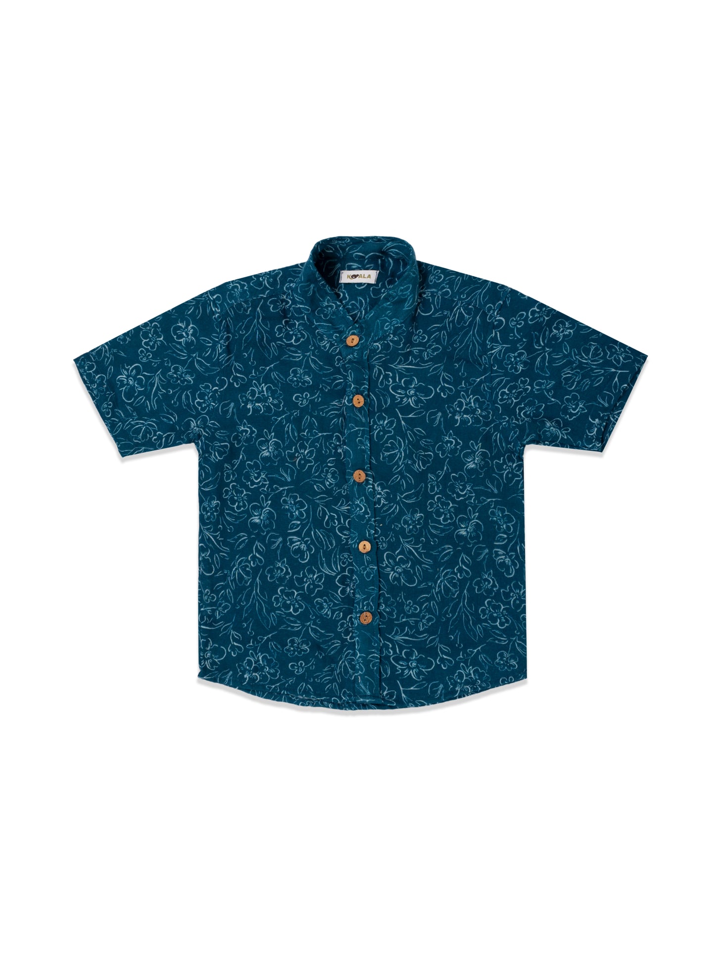 Boys Ocean Blue Half Sleeve Organic Cotton Shirt with Pants