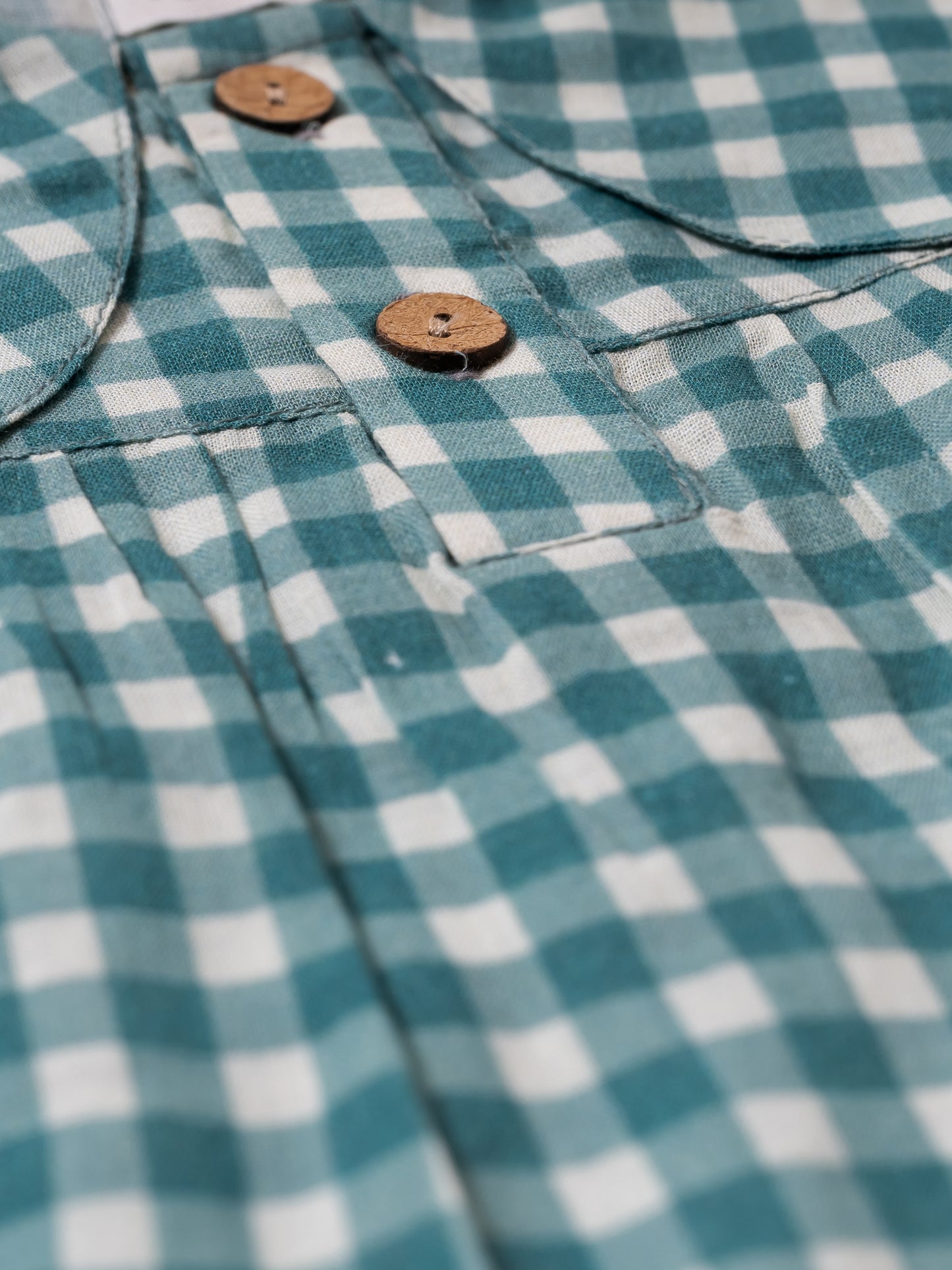 Green Gingham Muslin Cord Set