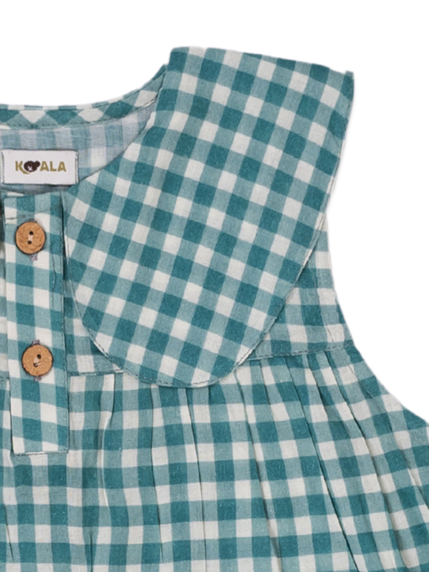 Green Gingham Muslin Cord Set
