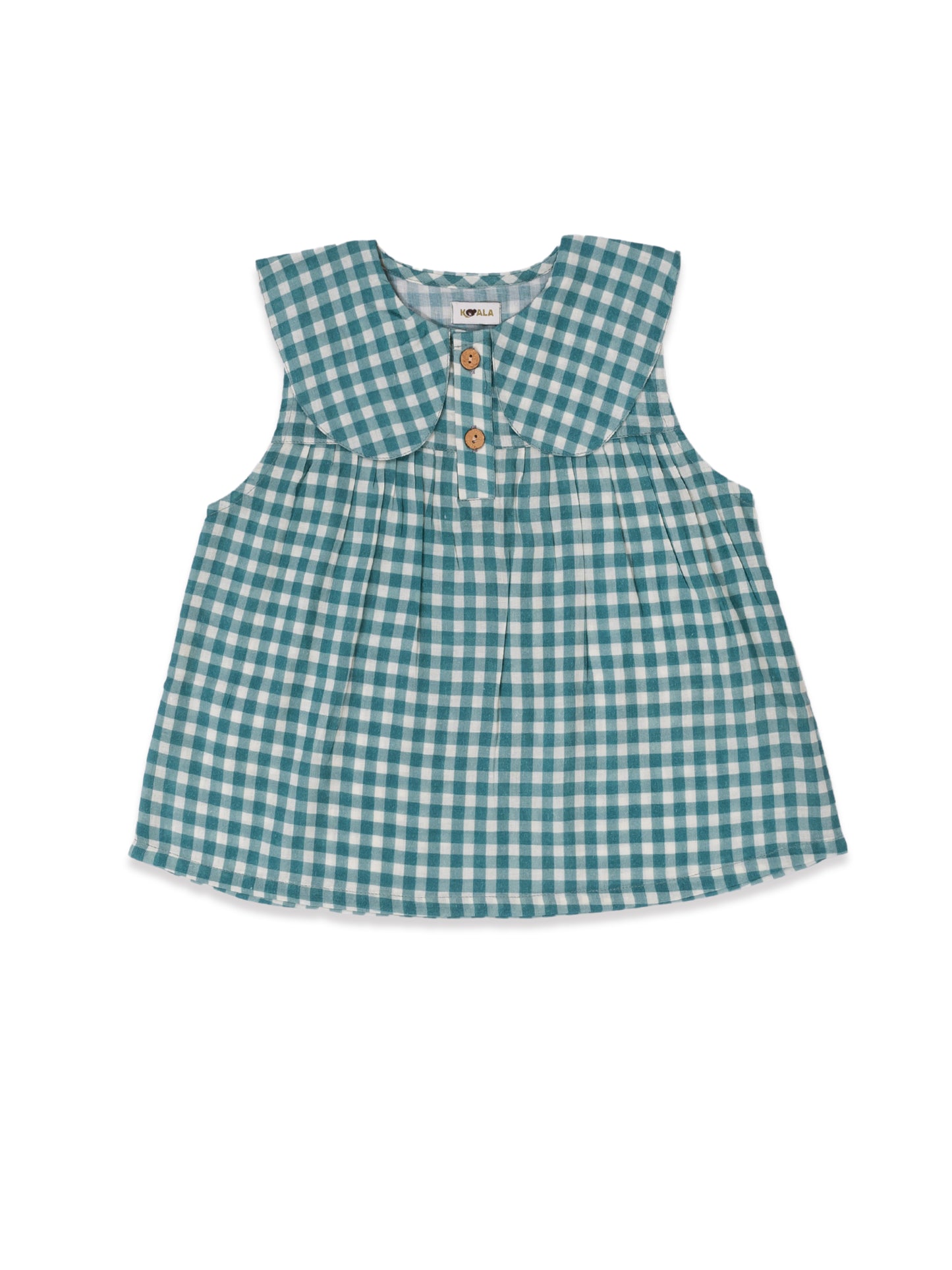 Green Gingham Muslin Cord Set