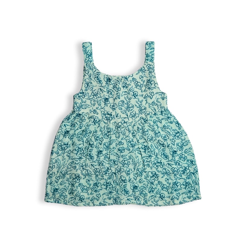 Teal Bloom Button Dress