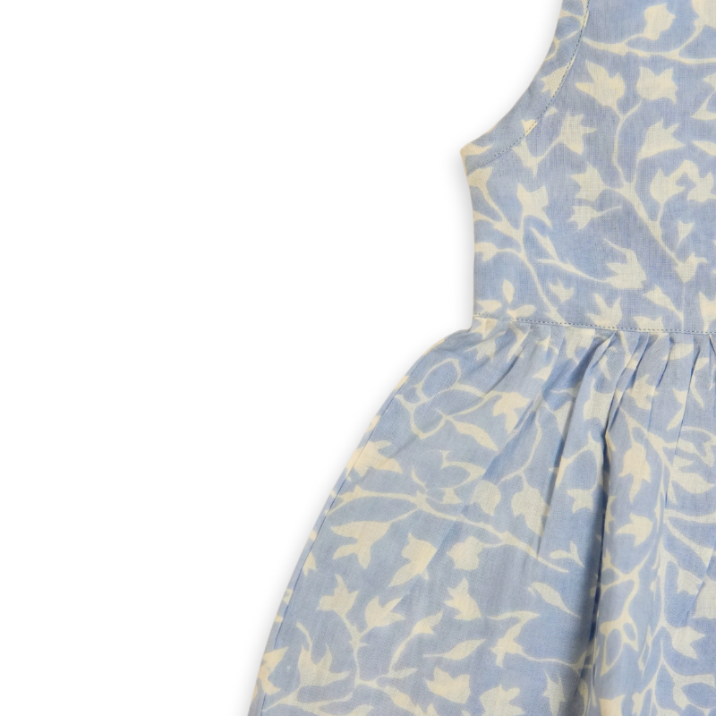 Sky Petal Front-Open Dress