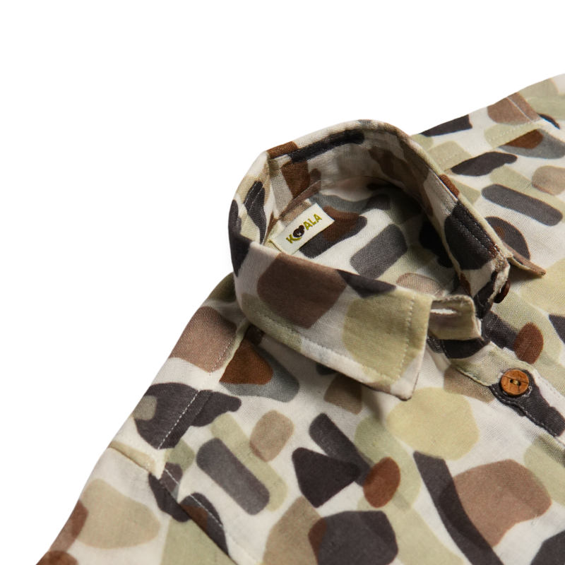 Boys Camouflage Print Half Sleeve Mulmul Shirt