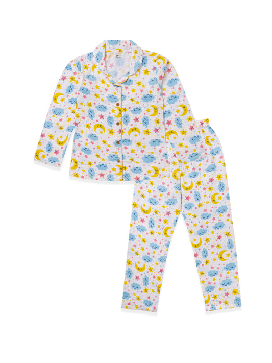 Muslin Cotton Nightsuit - Dreamy Skies