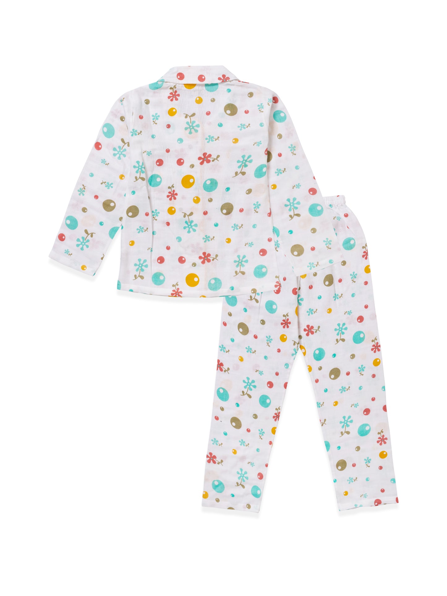 Muslin Cotton Nightsuit - Playful Dots