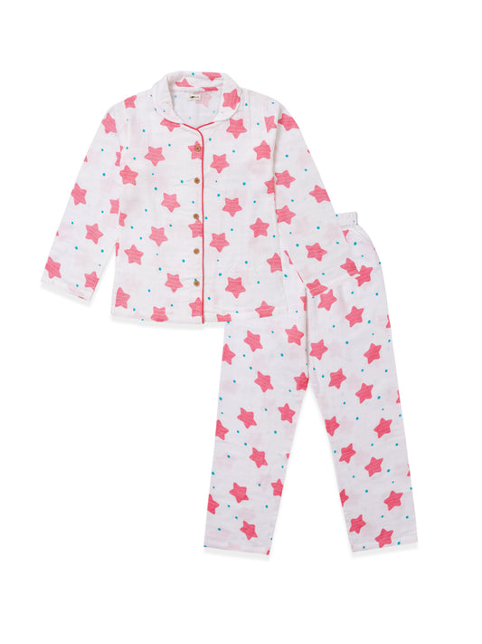 Muslin Cotton Nightsuit- Starry Dreams