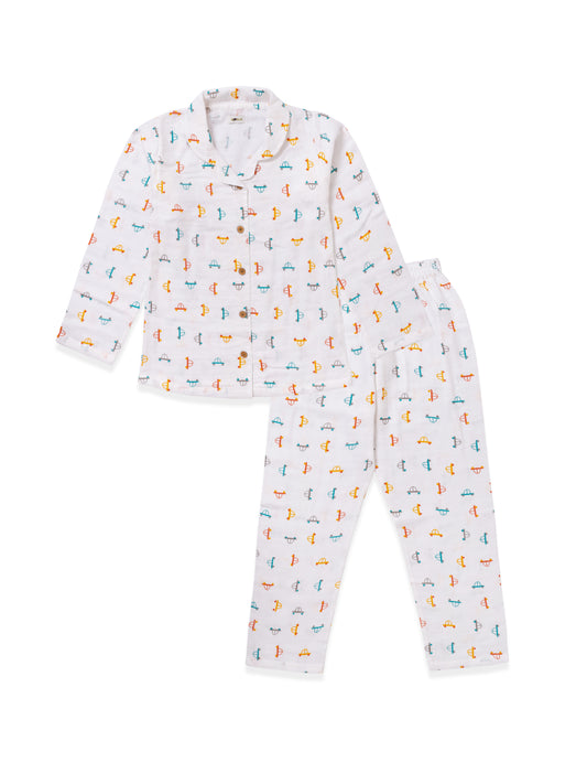 Muslin Cotton Nightsuit - Hot Wheels