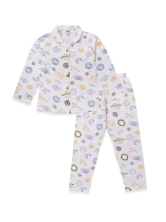 Muslin Cotton Nightsuit – Galaxy Adventure Print