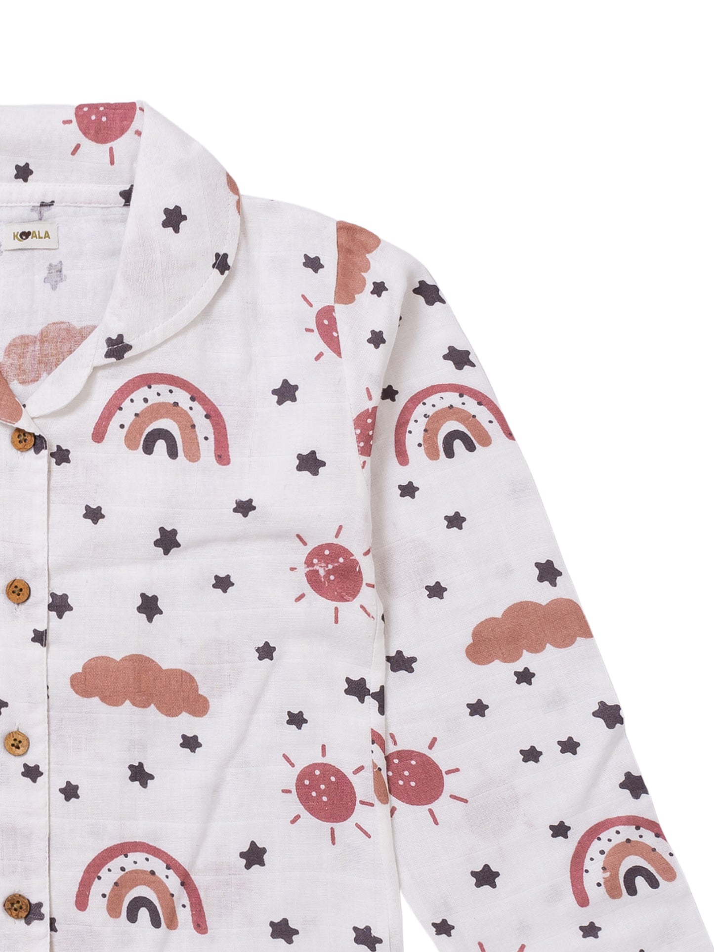 Muslin Cotton Nightsuit – Rainbow Dreams Print