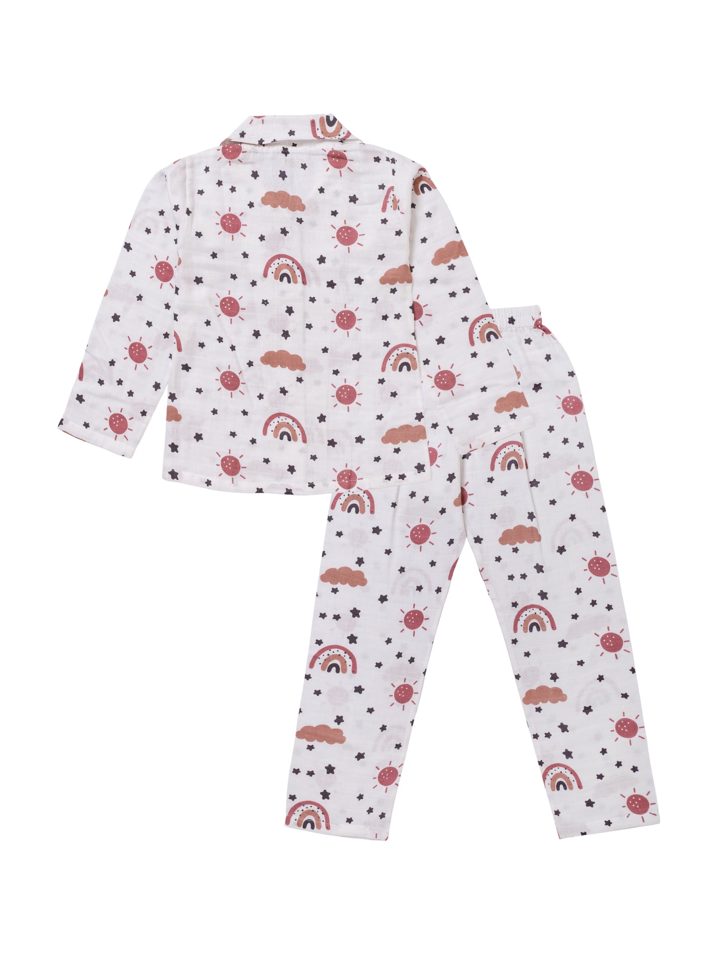 Muslin Cotton Nightsuit – Rainbow Dreams Print
