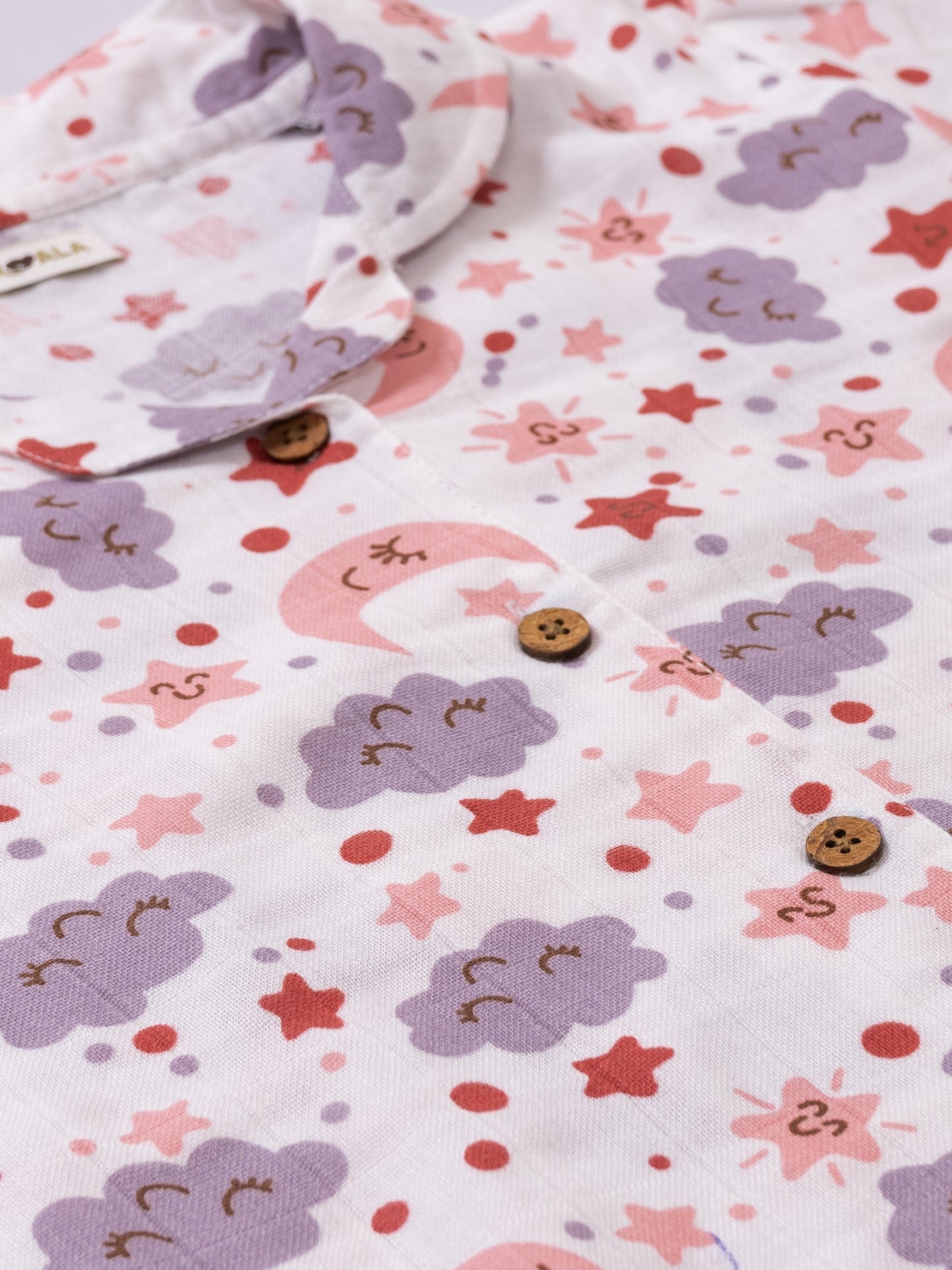 Muslin Cotton Nightsuit – Moon & Stars Print