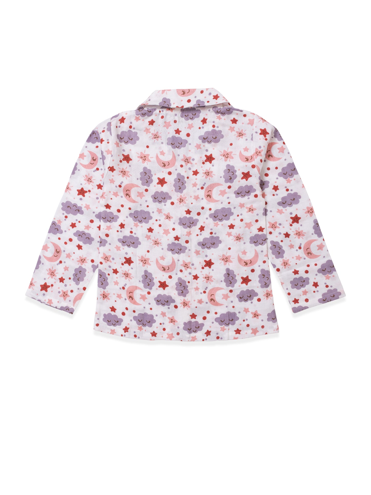Muslin Cotton Nightsuit – Moon & Stars Print