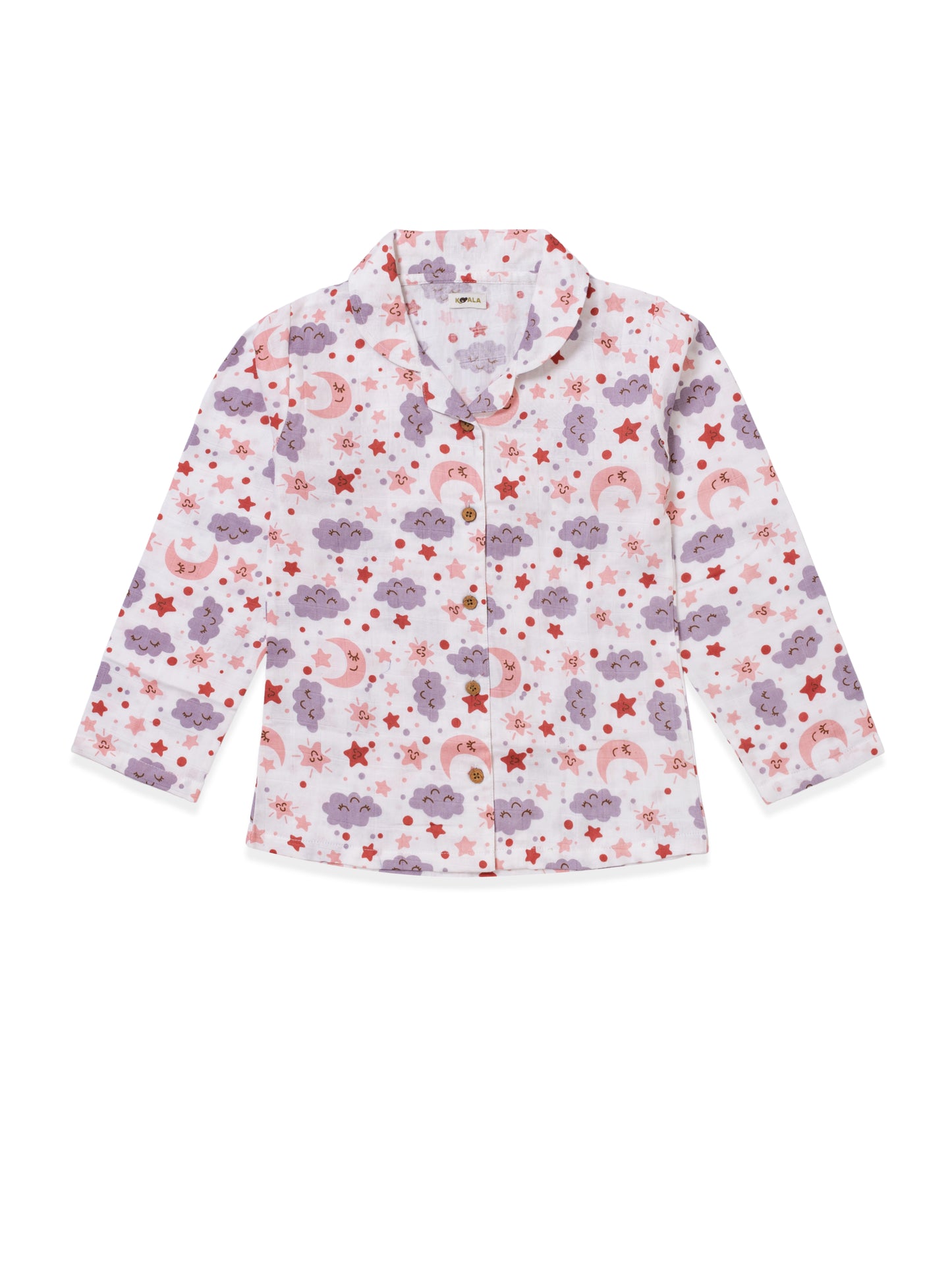 Muslin Cotton Nightsuit – Moon & Stars Print