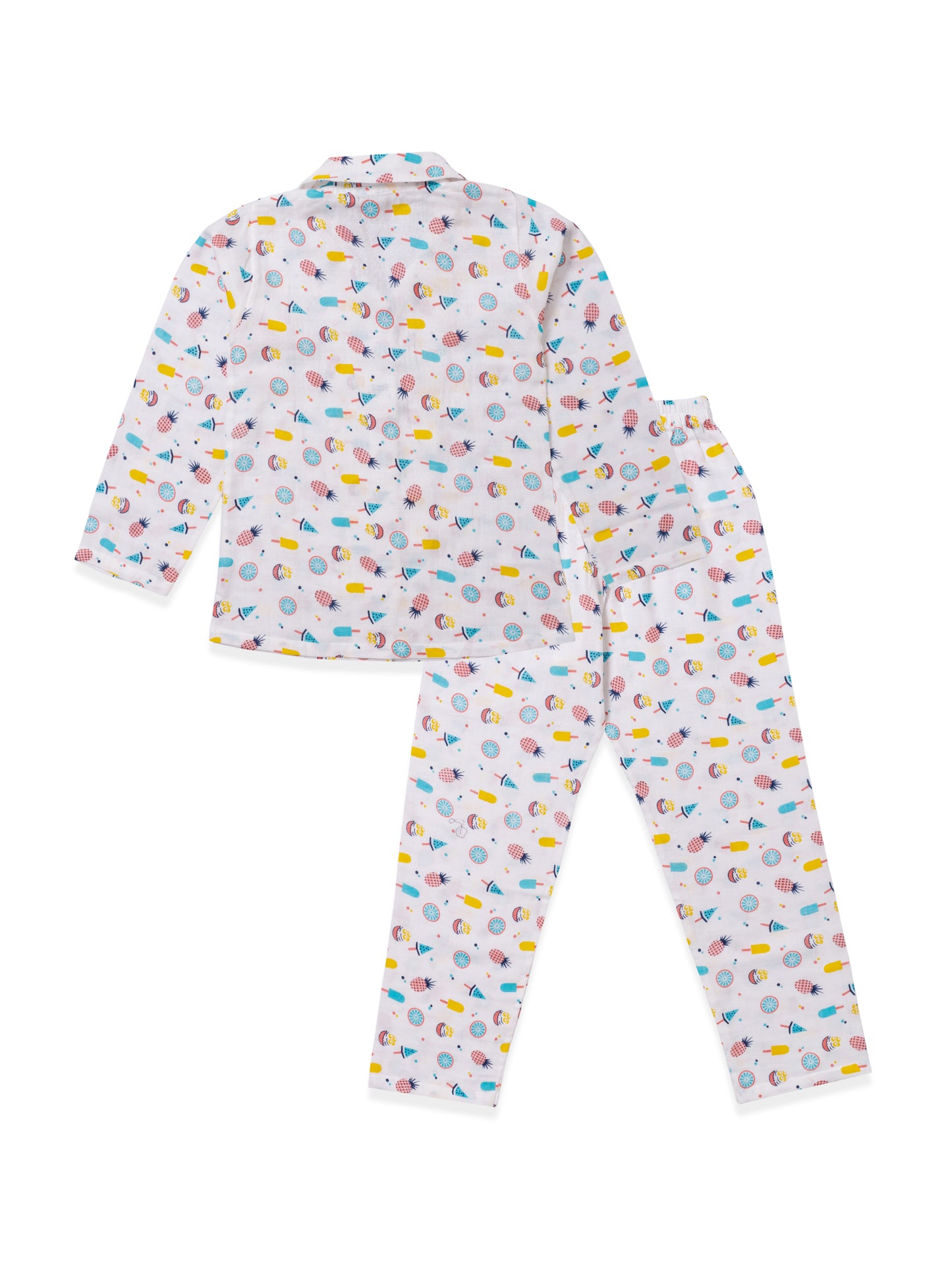 Muslin Cotton Nightsuit – Ice Cream & Lollipop Print
