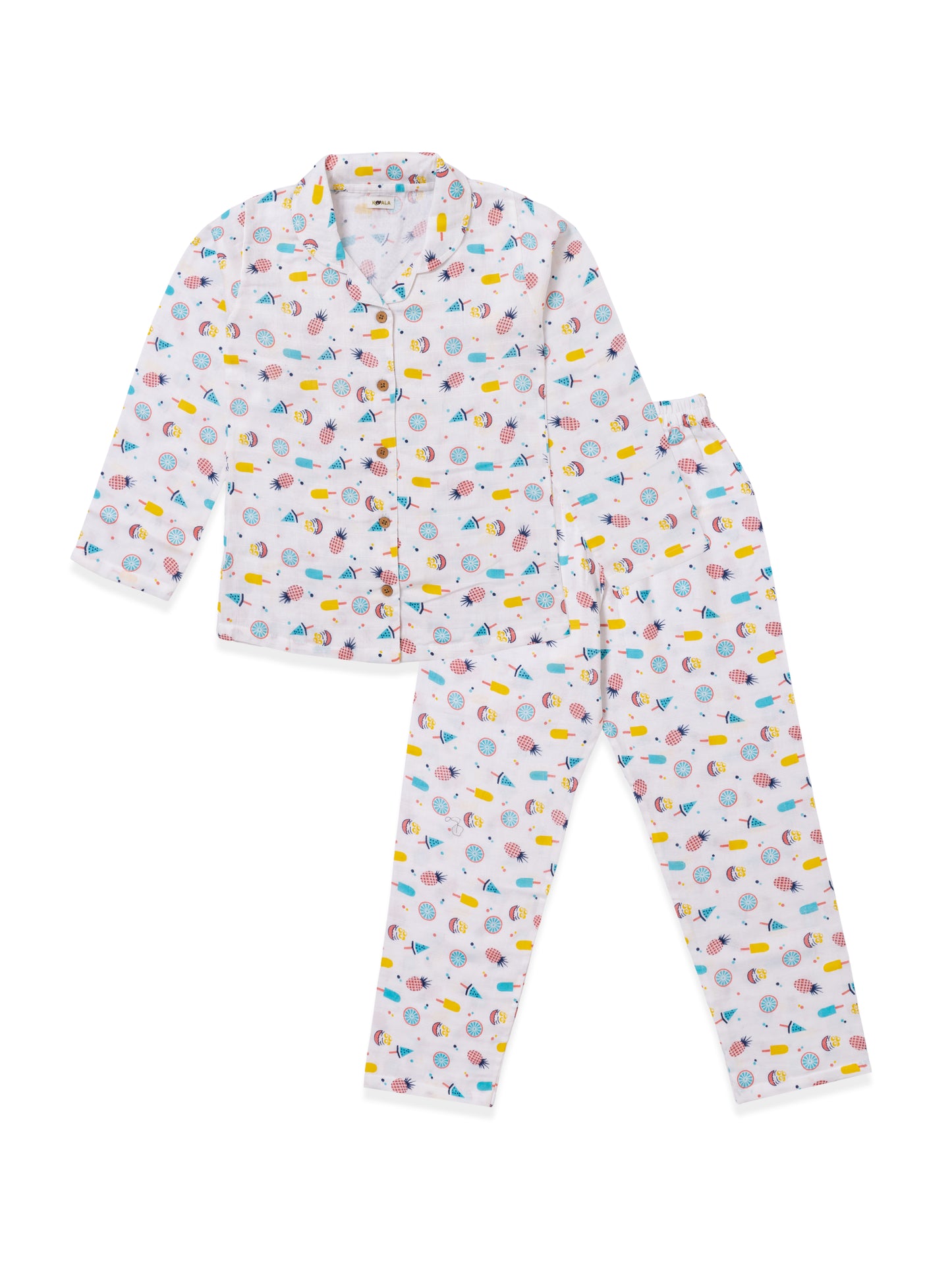 Muslin Cotton Nightsuit – Ice Cream & Lollipop Print