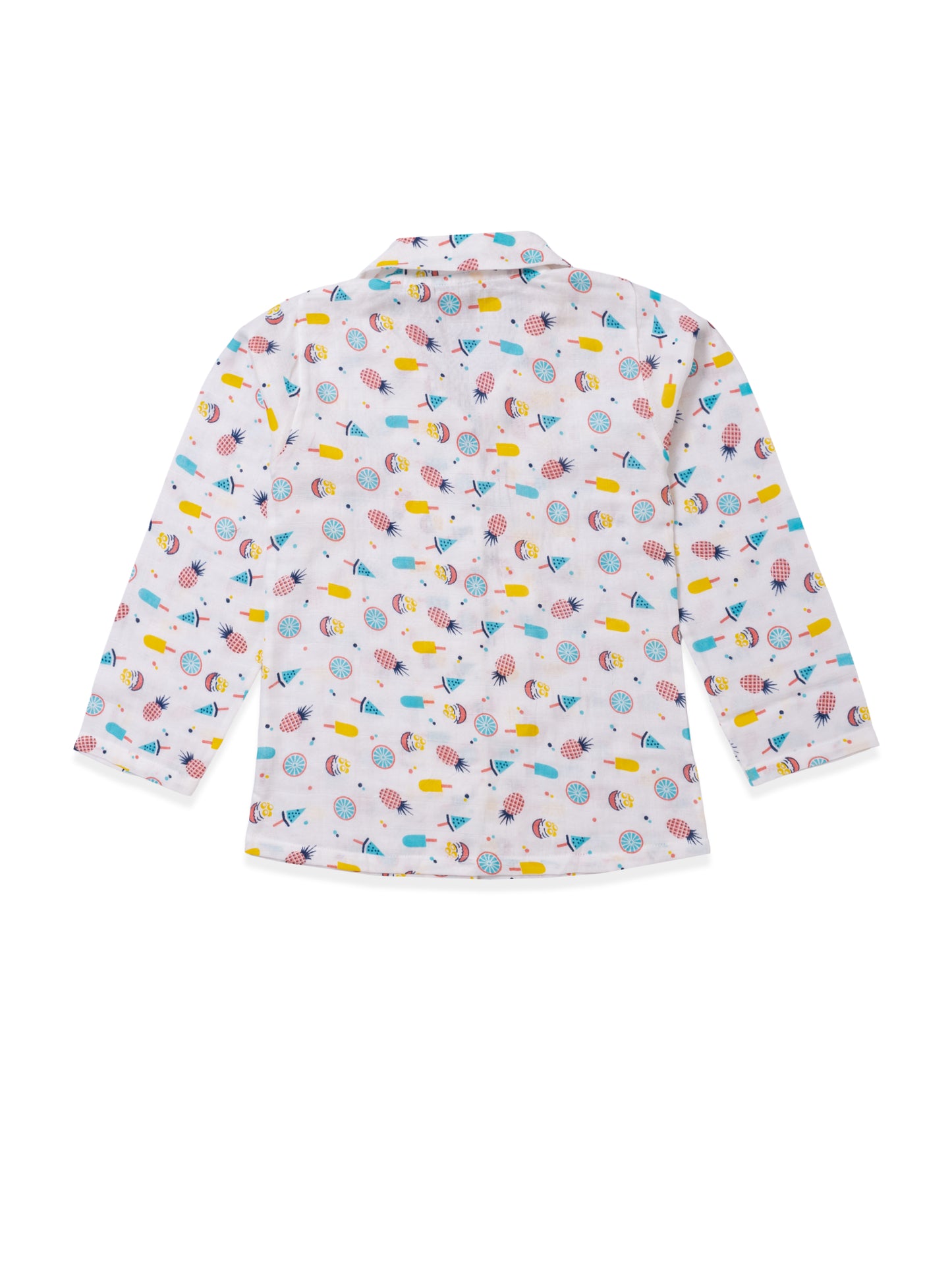 Muslin Cotton Nightsuit – Ice Cream & Lollipop Print
