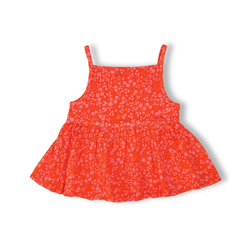 Bright Floral Print Peplum Top