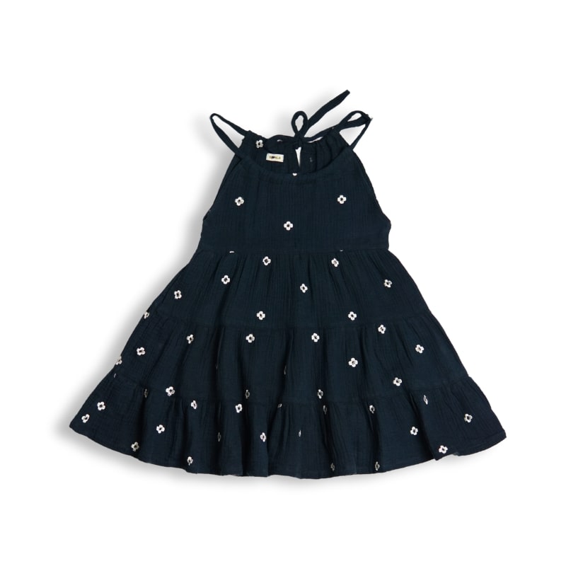 Navy Blue Three Tier Twirl Dress