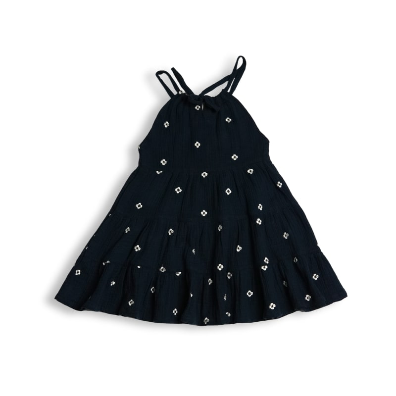 Navy Blue Three Tier Twirl Dress