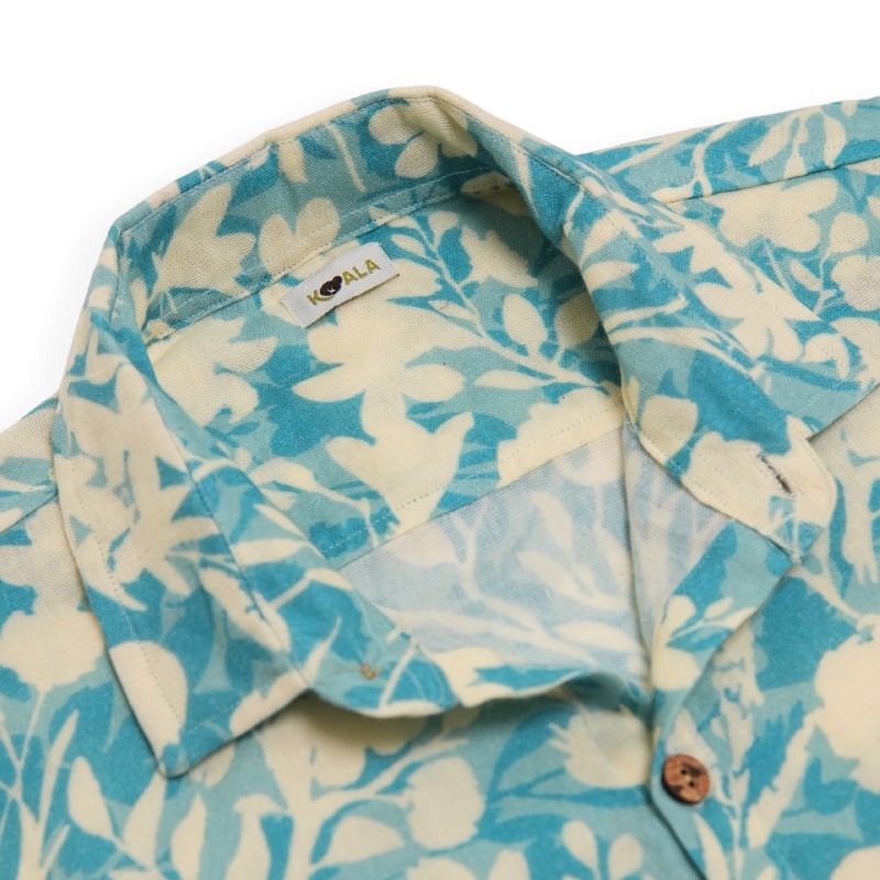 Boys Printed Half Sleeve Cotton Bamboo Shirt with OffWhite Pants