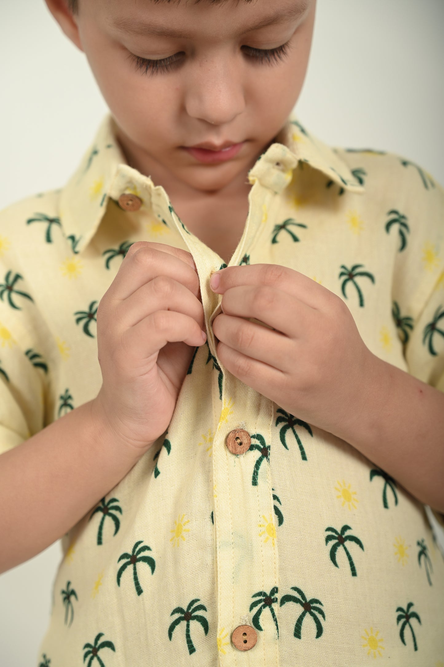 Yellow Half Sleeve Organic Cotton Shirt