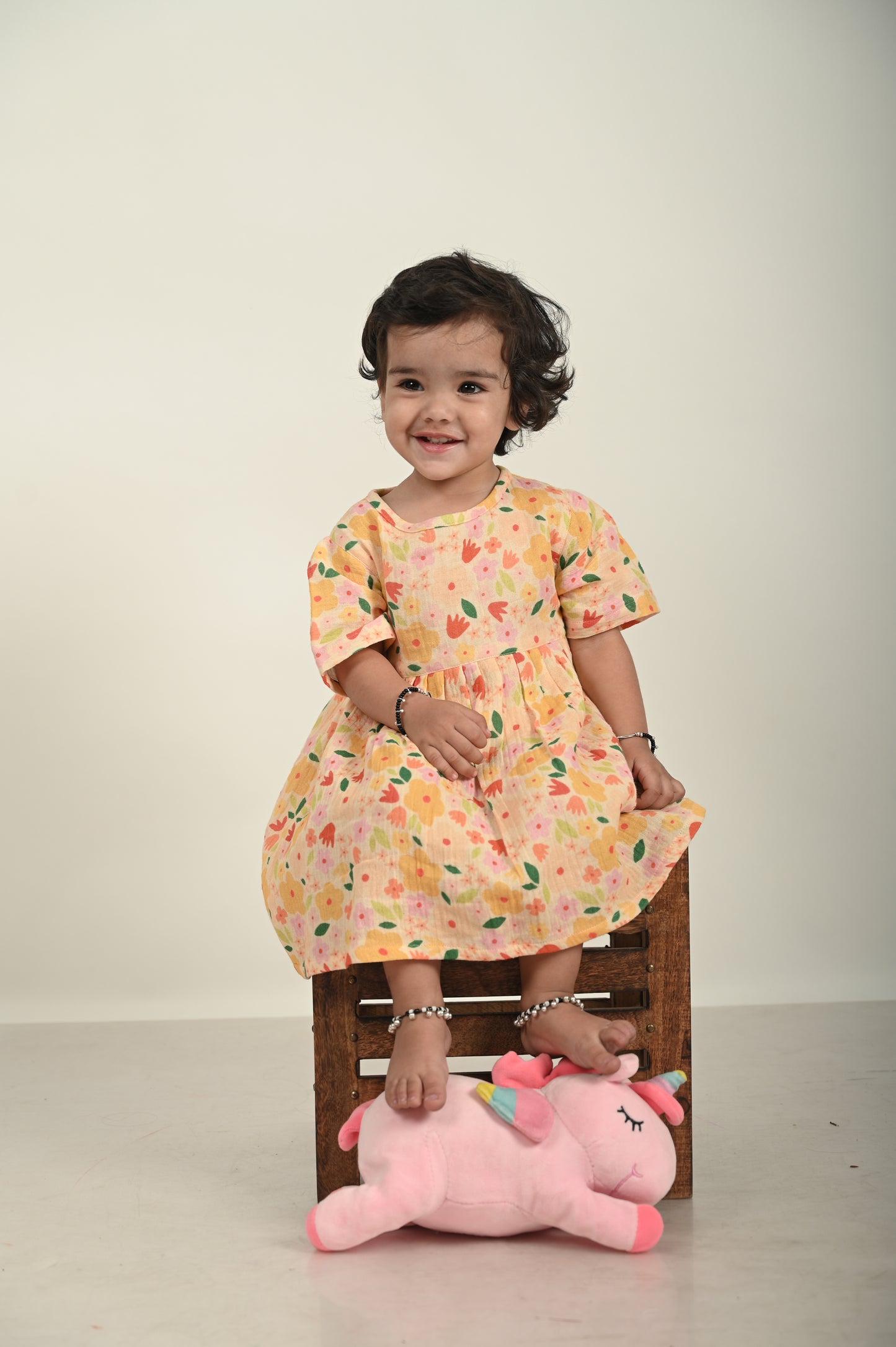 Bright Floral Print Fit And Flare Dress