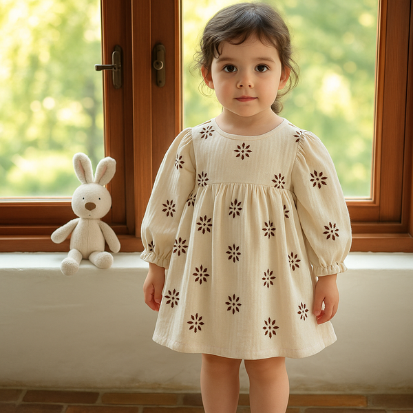 Embrodiery Fringed Fit and Flare Dress