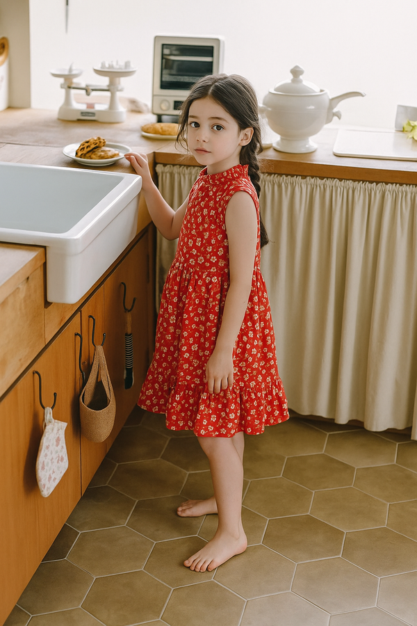 Red Scarlet Blossom Dress