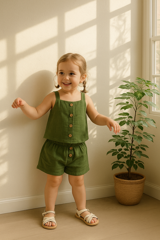 Olive Whisper Bamboo Co-ord Set