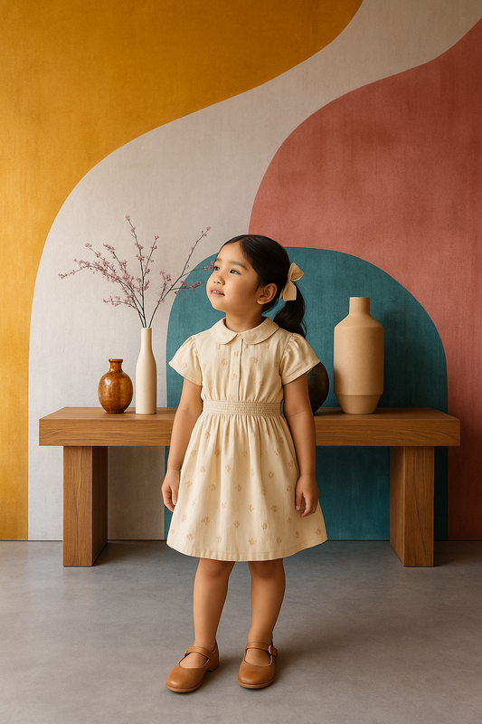 Ivory Petal Smocked Dress