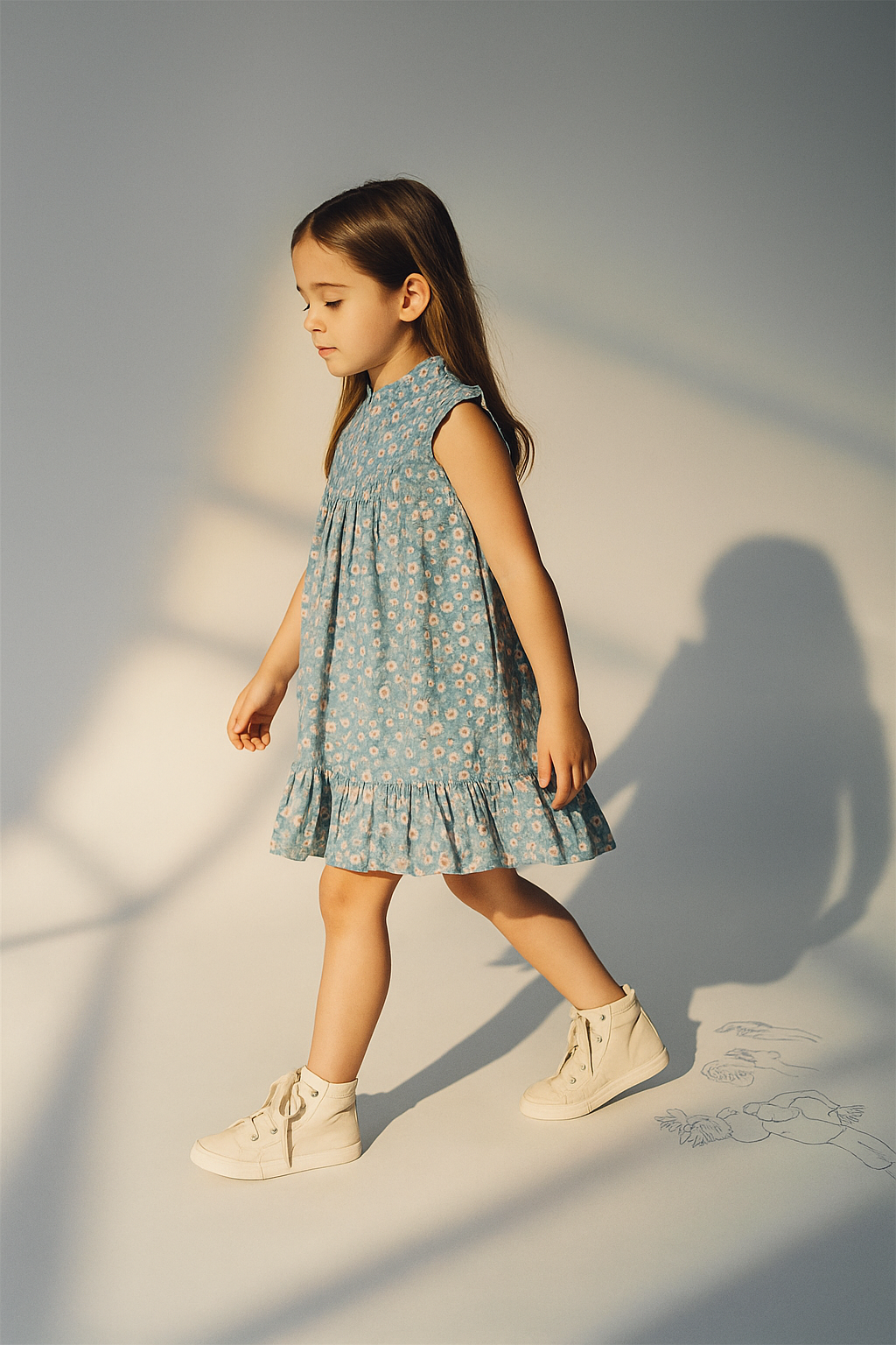 Blue Blossom Frill Dress