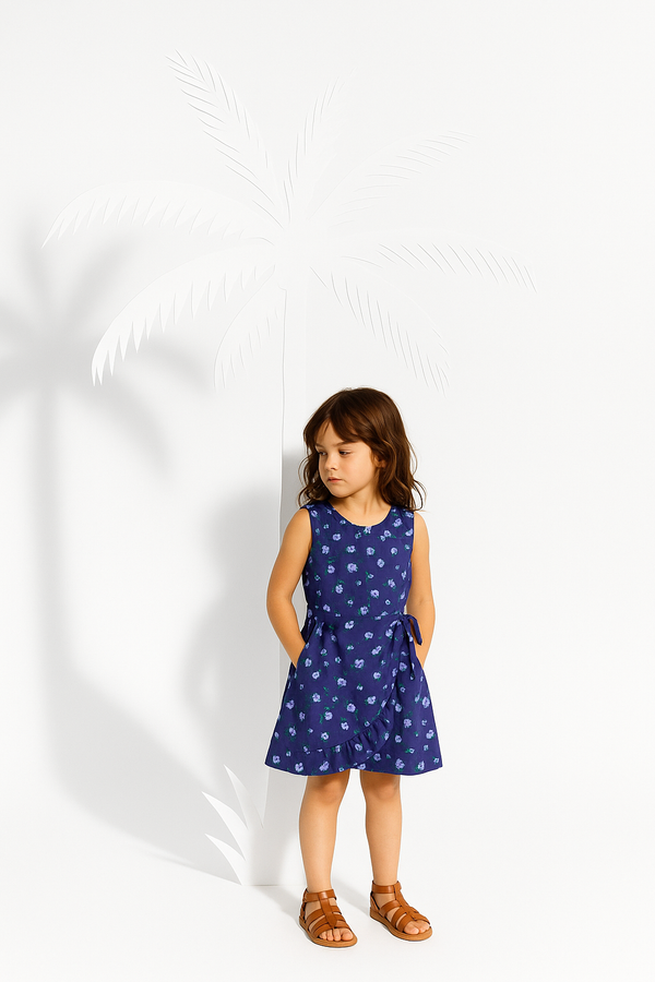 Midnight Petal Wrap Dress