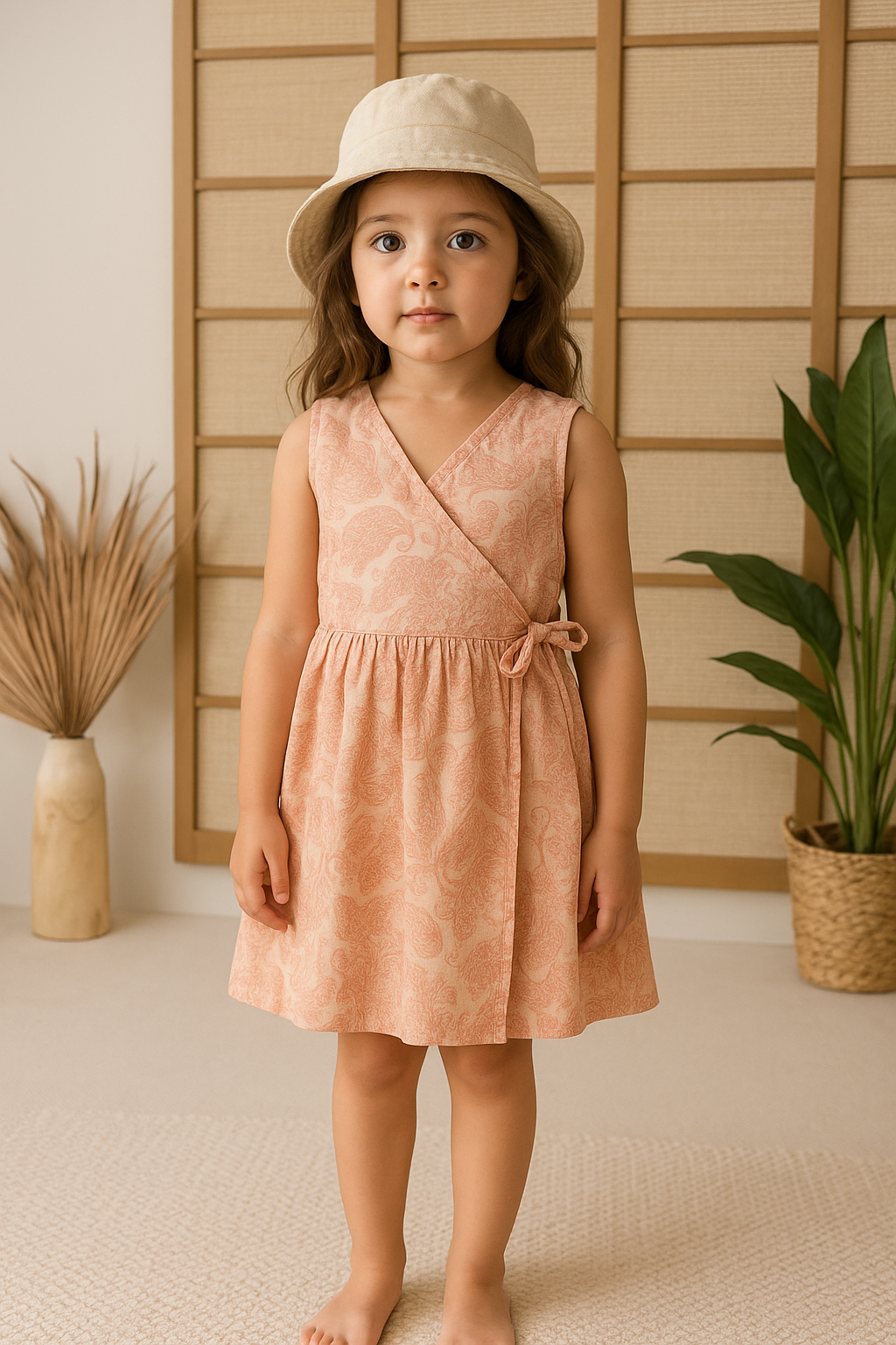 Peach Whisper Wrap Dress
