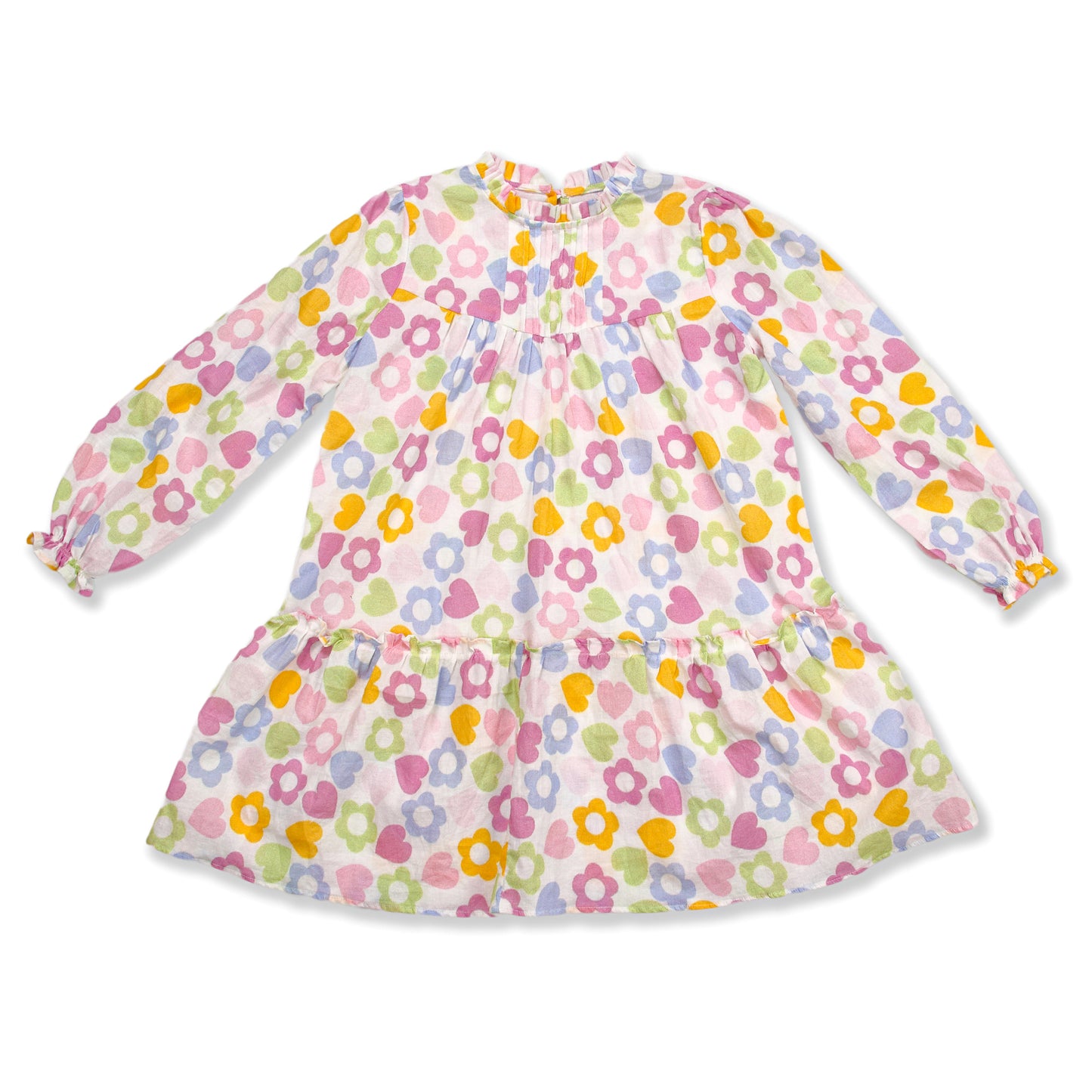 White Heart Colourful A line Dress